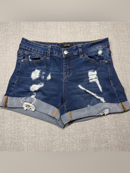 Judy Blue Pants - Judy Blue Mid Rise Distressed Cuffed Denim Shorts Size Large